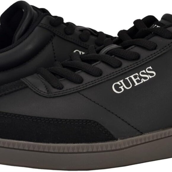 BRAND NEW GENUINE GUESS MEN'S BAZTO SNEAKERS SIZE 9.5M BLACK W/GRAY BOTTOM $89 - Picture 1 of 6